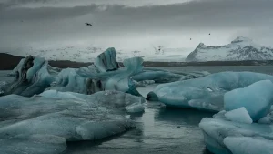 Ghiacciaio in Islanda, atmosfera di freddo gelido